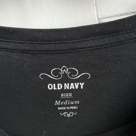 Old Navy NYC Heart Black & Beige Crewneck Long Sleeve T-Shirt M - Picture 2 of 4